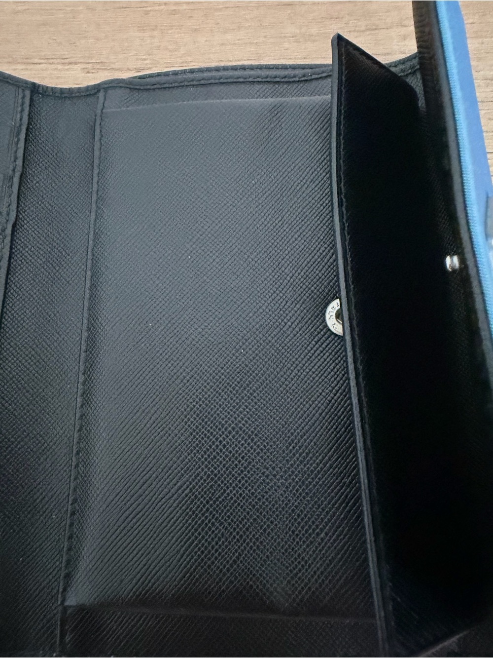 Prada Light Blue Triangle Logo Clutch - Picture 7 of 9